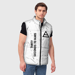 Мужской жилет Thirty Seconds to Mars glitch на светлом фоне: над, цвет: 3D-черный — фото 2