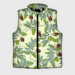 Мужской жилет Зелененькие листья, цвет: 3D-черный