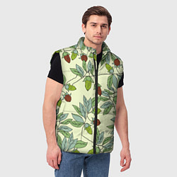 Мужской жилет Зелененькие листья, цвет: 3D-черный — фото 2