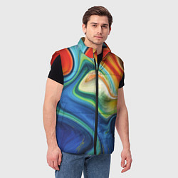 Мужской жилет Beautiful waves, цвет: 3D-красный — фото 2