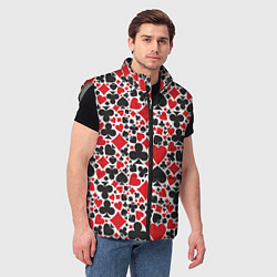 Мужской жилет Карточные масти - символика, цвет: 3D-светло-серый — фото 2