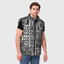 Мужской жилет Орнамент древних цивилизаций, цвет: 3D-светло-серый — фото 2