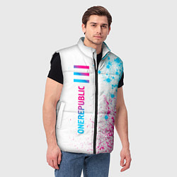 Мужской жилет OneRepublic neon gradient style: по-вертикали, цвет: 3D-черный — фото 2