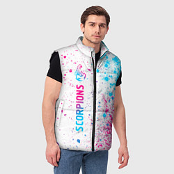 Мужской жилет Scorpions neon gradient style: по-вертикали, цвет: 3D-черный — фото 2