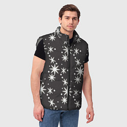Мужской жилет Звёздные снежинки, цвет: 3D-светло-серый — фото 2