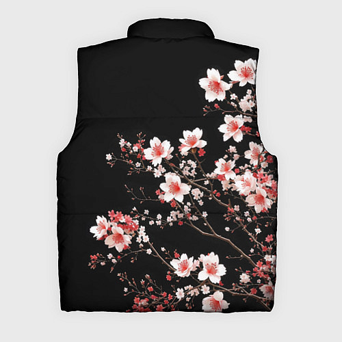 Мужской жилет Цветущая сакура - белые и красные / 3D-Красный – фото 2