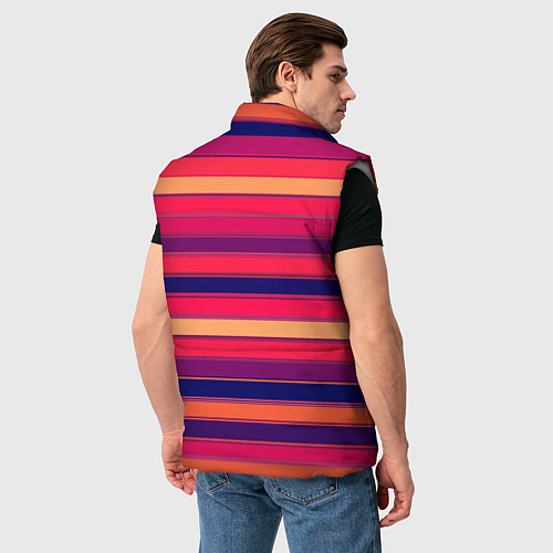 Мужской жилет Полосатый ярко-красный / 3D-Светло-серый – фото 4