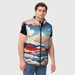 Мужской жилет Японский ретро пейзаж, цвет: 3D-светло-серый — фото 2