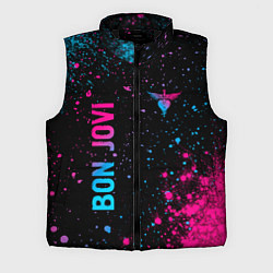 Мужской жилет Bon Jovi - neon gradient: надпись, символ