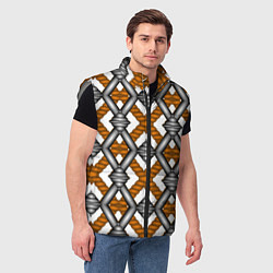 Мужской жилет Абстрактные решетки, цвет: 3D-светло-серый — фото 2