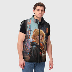 Мужской жилет Боевая городская девчонка, цвет: 3D-светло-серый — фото 2