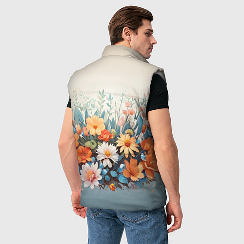 Мужской жилет Цветочная лиса / 3D-Светло-серый – фото 4