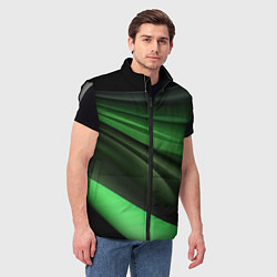 Мужской жилет Темная зеленая текстура, цвет: 3D-светло-серый — фото 2
