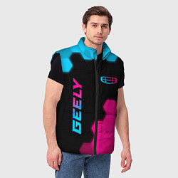Мужской жилет Geely - neon gradient: надпись, символ, цвет: 3D-черный — фото 2