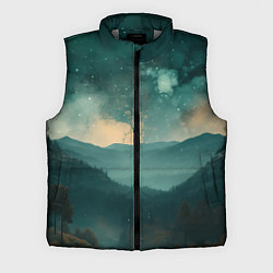 Мужской жилет Космическая ночь в горах, цвет: 3D-светло-серый