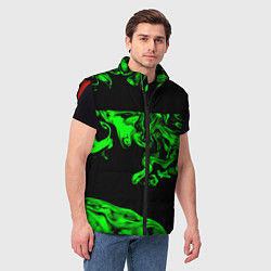 Мужской жилет Зеленый светящийся дым, цвет: 3D-красный — фото 2