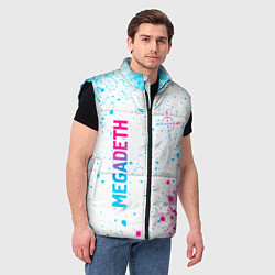 Мужской жилет Megadeth neon gradient style: надпись, символ, цвет: 3D-черный — фото 2