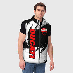 Мужской жилет Ducati - мазки краски, цвет: 3D-черный — фото 2