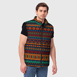 Мужской жилет Этнические узоры полосы, цвет: 3D-черный — фото 2