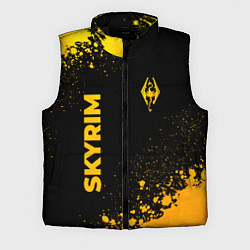 Мужской жилет Skyrim - gold gradient: надпись, символ, цвет: 3D-черный