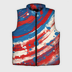 Мужской жилет Краски в цветах флага РФ, цвет: 3D-черный