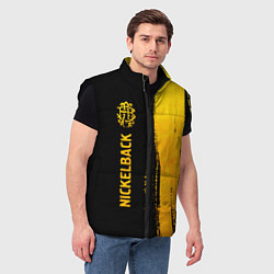 Мужской жилет Nickelback - gold gradient: по-вертикали, цвет: 3D-черный — фото 2