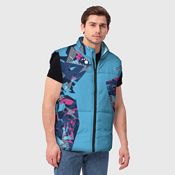 Мужской жилет Цифровая река спортивный паттерн, цвет: 3D-черный — фото 2