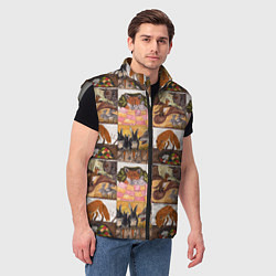 Мужской жилет Коллаж из рисунков с лисой, цвет: 3D-светло-серый — фото 2