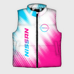 Мужской жилет Nissan neon gradient style: надпись, символ