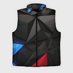 Мужской жилет Black blue red elements, цвет: 3D-светло-серый