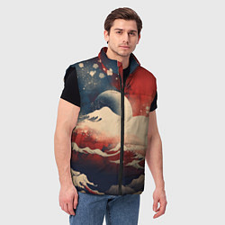 Мужской жилет Иллюстрация в японском стиле, цвет: 3D-черный — фото 2