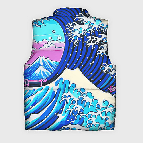 Мужской жилет Большая волна в Канагаве сакура / 3D-Красный – фото 2