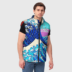 Мужской жилет Большая волна в Канагаве сакура, цвет: 3D-красный — фото 2