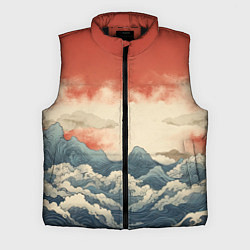 Мужской жилет Буря в океане, цвет: 3D-черный