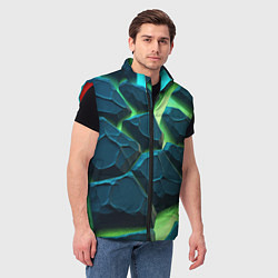 Мужской жилет Камни в неоне, цвет: 3D-красный — фото 2