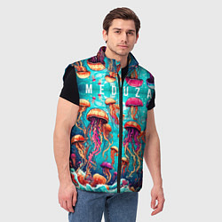 Мужской жилет Медуза в стиле арт, цвет: 3D-черный — фото 2