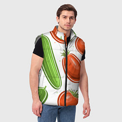 Мужской жилет Помидоры и огурцы, цвет: 3D-светло-серый — фото 2