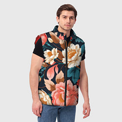 Мужской жилет Летние цветы - паттерн, цвет: 3D-красный — фото 2