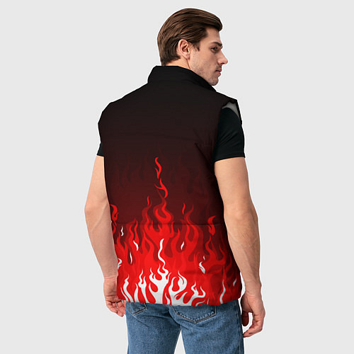 Мужской жилет Герб РФ - красное пламя / 3D-Светло-серый – фото 4