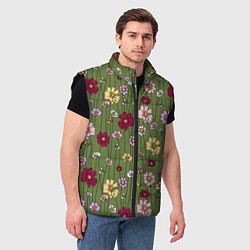 Мужской жилет Летний луг - паттерн, цвет: 3D-черный — фото 2