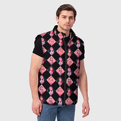 Мужской жилет Клеточка black pink, цвет: 3D-черный — фото 2