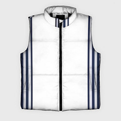 Мужской жилет Синие вертикальные полосы по бокам, цвет: 3D-черный