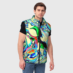 Мужской жилет Яркие абстрактные разводы, цвет: 3D-черный — фото 2