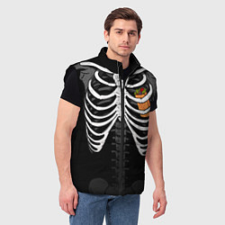 Мужской жилет Скелет: ребра с шаурмой, цвет: 3D-черный — фото 2