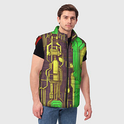 Мужской жилет Кибер схемы ксилотно-зелёные, цвет: 3D-красный — фото 2