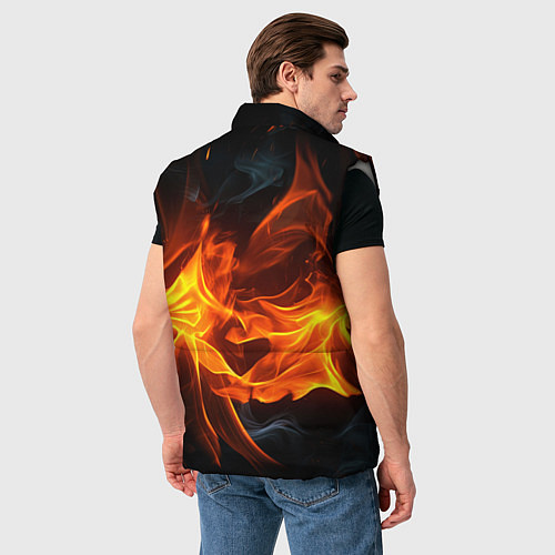 Мужской жилет Пламя костра / 3D-Светло-серый – фото 4