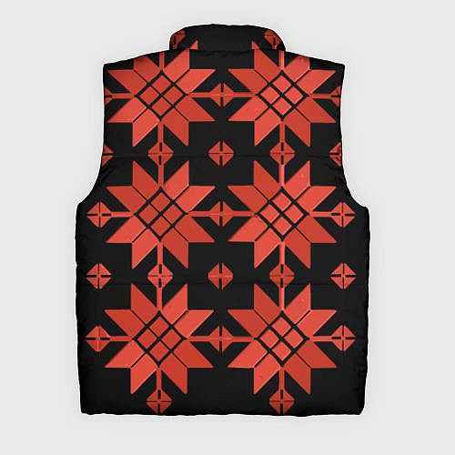 Мужской жилет Удмуртский - вертикаль black / 3D-Красный – фото 2