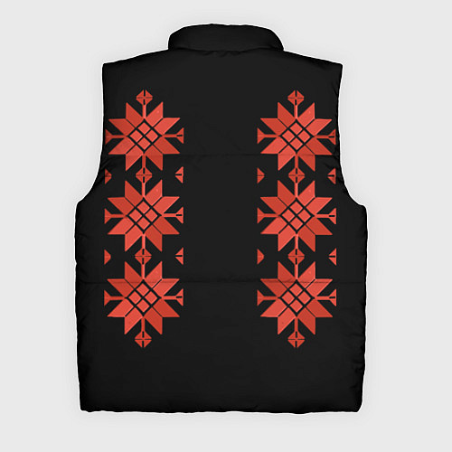 Мужской жилет Удмуртский - вертикаль black 2 / 3D-Красный – фото 2