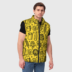 Мужской жилет Пиво и аксессуары - жёлтый, цвет: 3D-черный — фото 2