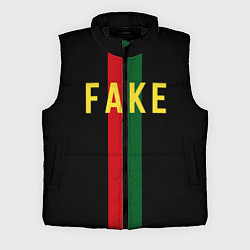 Мужской жилет Fake зелёная и красная полосы